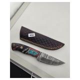 Custom Damascus Steel Hunting Knife with...