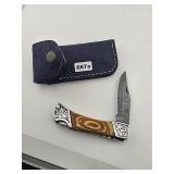 Damascus Steel Folding Pocket Knife With...