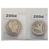 1902 Barber Silver Quarter Dollar 90% Coin