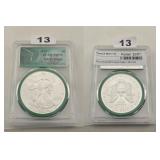2002 $1 Silver Eagle PCGS MS70 Green Holder