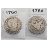 1902-O Barber Silver Half Dollar Rare Coin