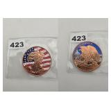 Walking Liberty Eagle Colorized Copper Round
