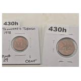 1978 Trinidad and Tobago Copper 1 Cent Coin