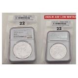 2026-W Silver Eagle MS69 Low Mintage NGC Slab