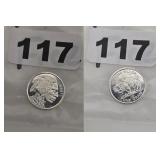 Buffalo Indian Head .999 Fine Silver Round