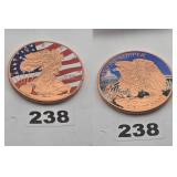 Walking Liberty Flag .999 Fine Copper Round