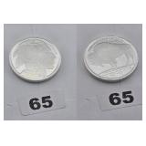 Two Buffalo Indian Head .999 Fine Silver Coins