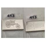 1885 Benz World's First Car Silver Art Bar