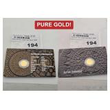 2025 Aztec Calendar Niue .9999 Gold Coin Card