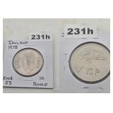 1978 Ireland 10 Pence Salmon Uncirculated Coin