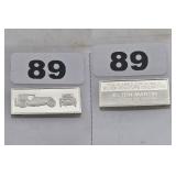 1930 ASTON MARTIN .925 STERLING SILVER BAR