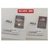 American Grain Co .999 Fine Silver Bar Card