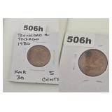 1980 Trinidad and Tobago Copper 5 Cents Coin