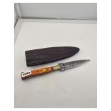 Damascus Steel Fixed Blade Knife With Sheath