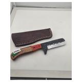 Handmade Forged Cleaver Knife Leather Sheath