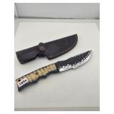 Custom Dragon Scale Hunting Knife With Sheath