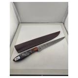 Custom Damascus Steel Fillet Knife with Sheath