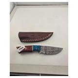 Custom Damascus Steel Hunting Knife Sheath