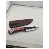 Custom Hand Forged Steel Knife Leather Sheath