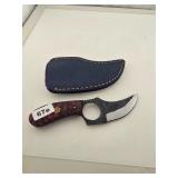 Custom Hunting Knife Red Micarta Handle Sheath