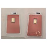 Valcambi Suisse 1g Gold Bar .9999 Fine In Assay