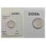 1980 Sweden 10 Ore Copper-Nickel KM 850 Coin