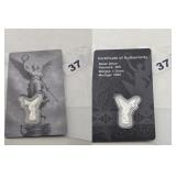 Mexican Winged Liberty Silver .999 COA Card