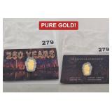 2026 250 Years 1/1000 Pure .999 Gold Limited