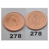 Aztec Calendar Cuauhtemoc .999 Fine Copper Round