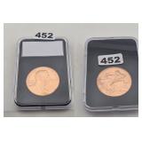 FDR Presidential In Memoriam Copper Medal 452