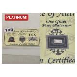 American Certified Bullion 99.9 Pure Platinum