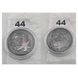 It's Fine Dumpster Fire Skeleton Silver Round