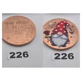 Gnome My Heart Smile Copper Round Valentine