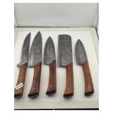 Handmade Damascus Steel Chef Knife Set 5 Piece