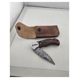 Handmade Damascus Steel Folding Pocket Knife