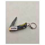 Damascus Steel Folding Blade Keychain Knife
