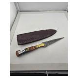Custom Damascus Steel Knife with Brass Handle