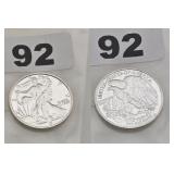 Walking Liberty Design .999 Fine Silver Round