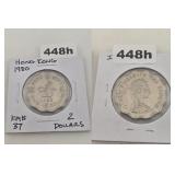 1980 Hong Kong Two Dollars Copper Nickel Coin