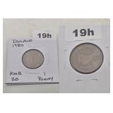 1980 Ireland Bronze Penny 1P Copper Coin KM11