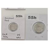 1965 Sweden 25 Ore Silver Coin Uncirculated
