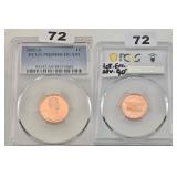 2002-S Copper 1C PCGS PR69RD DCAM Rotated Die