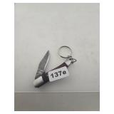 Damascus Steel Folding Knife Pocket Keychain