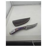 Handmade Damascus Steel Hunting Knife Sheath