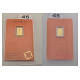 Valcambi Suisse 1g Fine Gold 999.9 Assay Bar