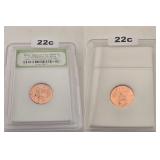 2009-P Log Cabin Copper Lincoln BU INB Slabbed