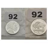 Buffalo Indian Head .999 Fine Silver Round