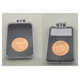 Ronald Reagan Inaugural Copper Medal Slabbed