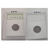 1935 LINCOLN WHEAT CENT COPPER INB SLABBED