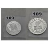 Statue Of Liberty Proof .999 Fine Silver Round